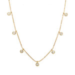 Yellow Gold Bezel-Set Diamond Station Necklace
