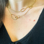 Yellow Gold Linked Station Necklace