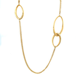Yellow Gold Linked Station Necklace