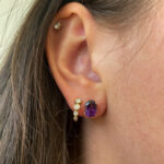 Yellow Gold Diamond Hoop Earrings