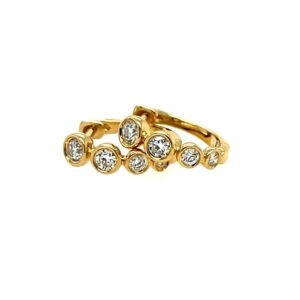 Yellow Gold Diamond Hoop Earrings