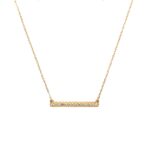 Yellow Gold Diamond Bar Necklace