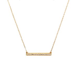 Yellow Gold Diamond Bar Necklace
