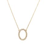 Yellow Gold Oval Diamond Necklace