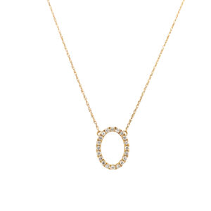 Yellow Gold Oval Diamond Necklace