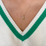 Yellow Gold Citrine and Diamond Drop Necklace