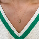 Yellow Gold Citrine and Diamond Drop Necklace