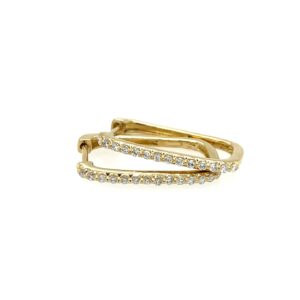 Yellow Gold Diamond Hoop Earrings