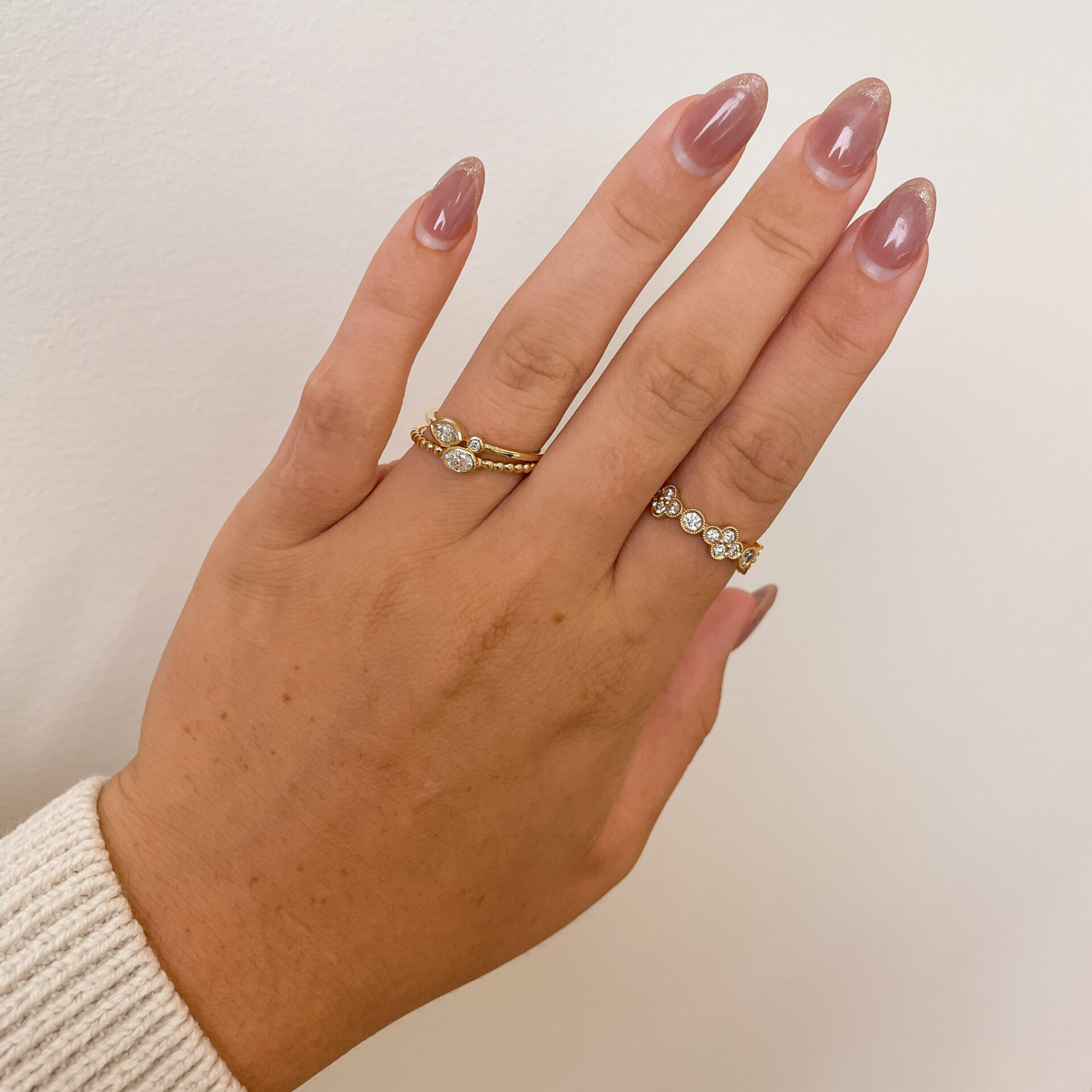Yellow Gold Quatrefoil Diamond Band