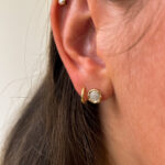 Yellow Gold Pavé Diamond Stud Earrings