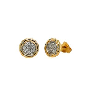 Yellow Gold Pavé Diamond Stud Earrings