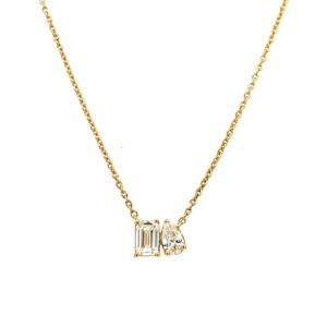 Yellow Gold Duet Diamond Necklace
