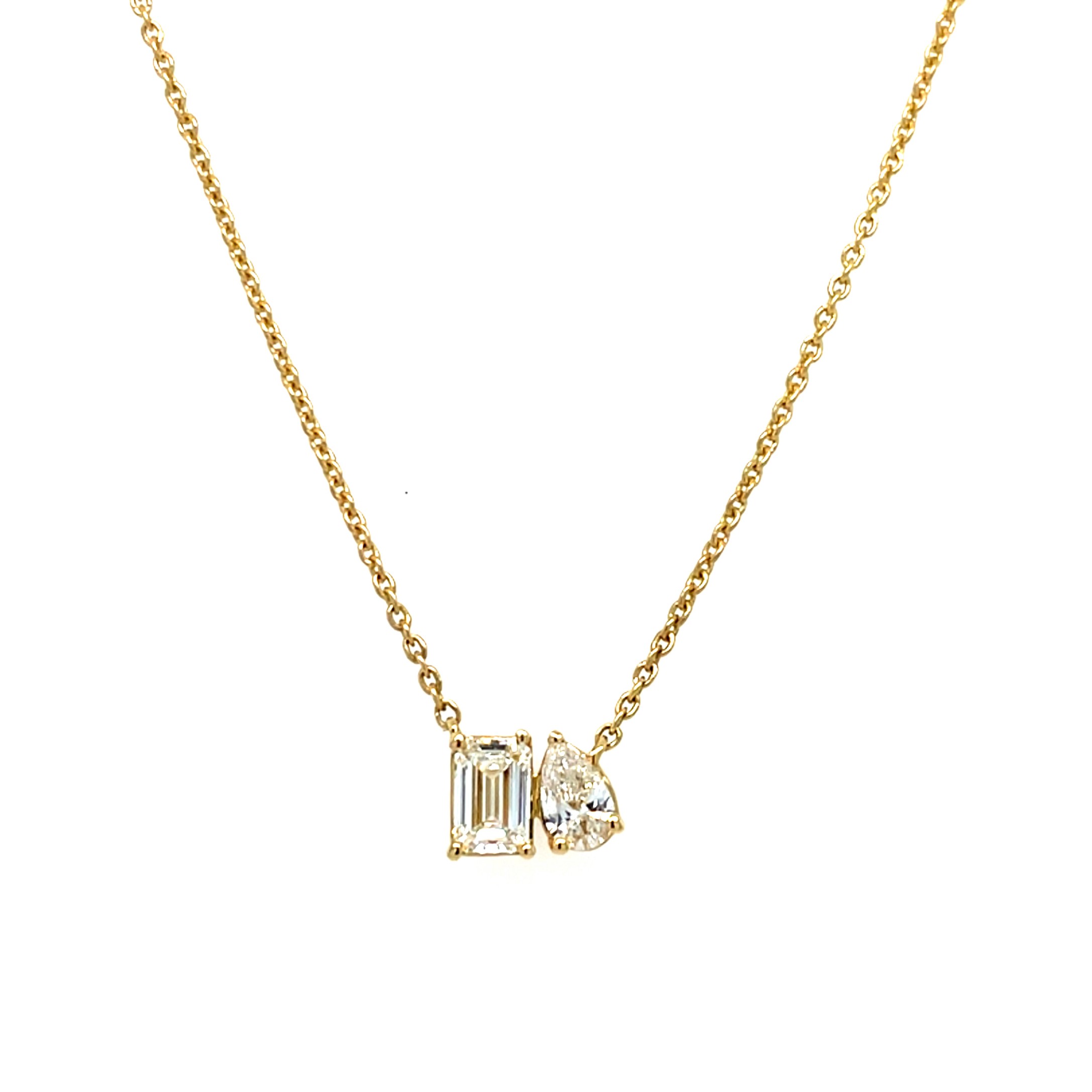 Yellow Gold Duet Diamond Necklace