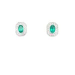 White Gold Emerald and Diamond Earrings