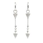 White Gold Huggie Hoop Earrings with Removable Diamond Drops
