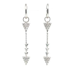 White Gold Huggie Hoop Earrings with Removable Diamond Drops