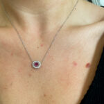 White Gold Ruby & Diamond Necklace