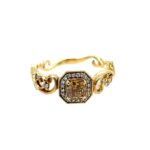 White & Yellow Diamond Ring