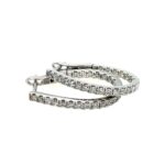 White Gold Diamond In-and-Out Hoop Earrings