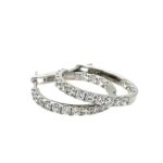 White Gold Diamond In-and-Out Hoop Earrings