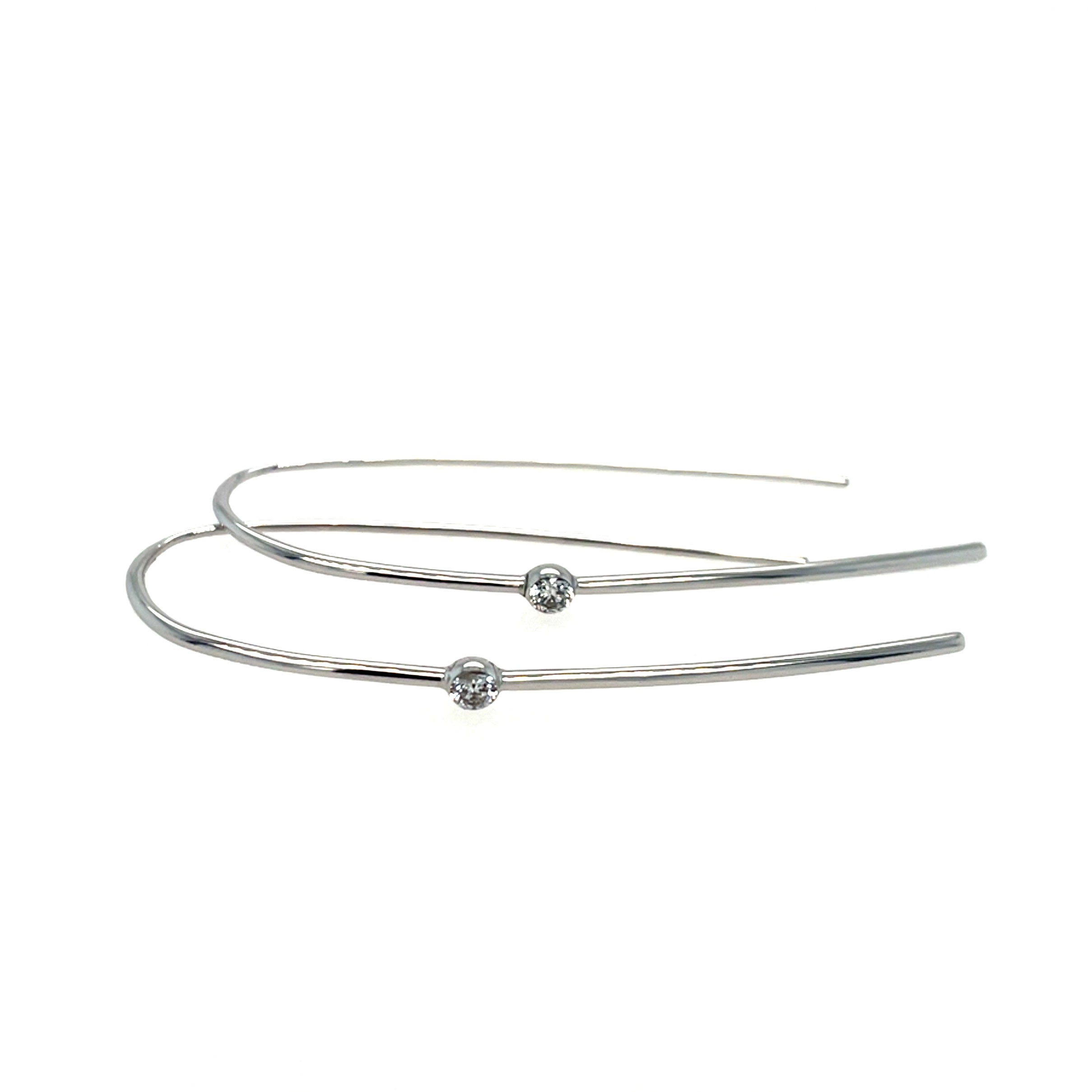 White Gold Drop Earrings with Diamonds