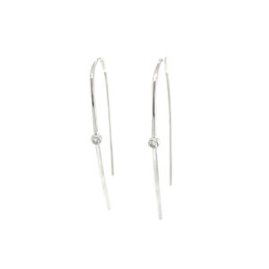 White Gold Drop Earrings with Diamonds