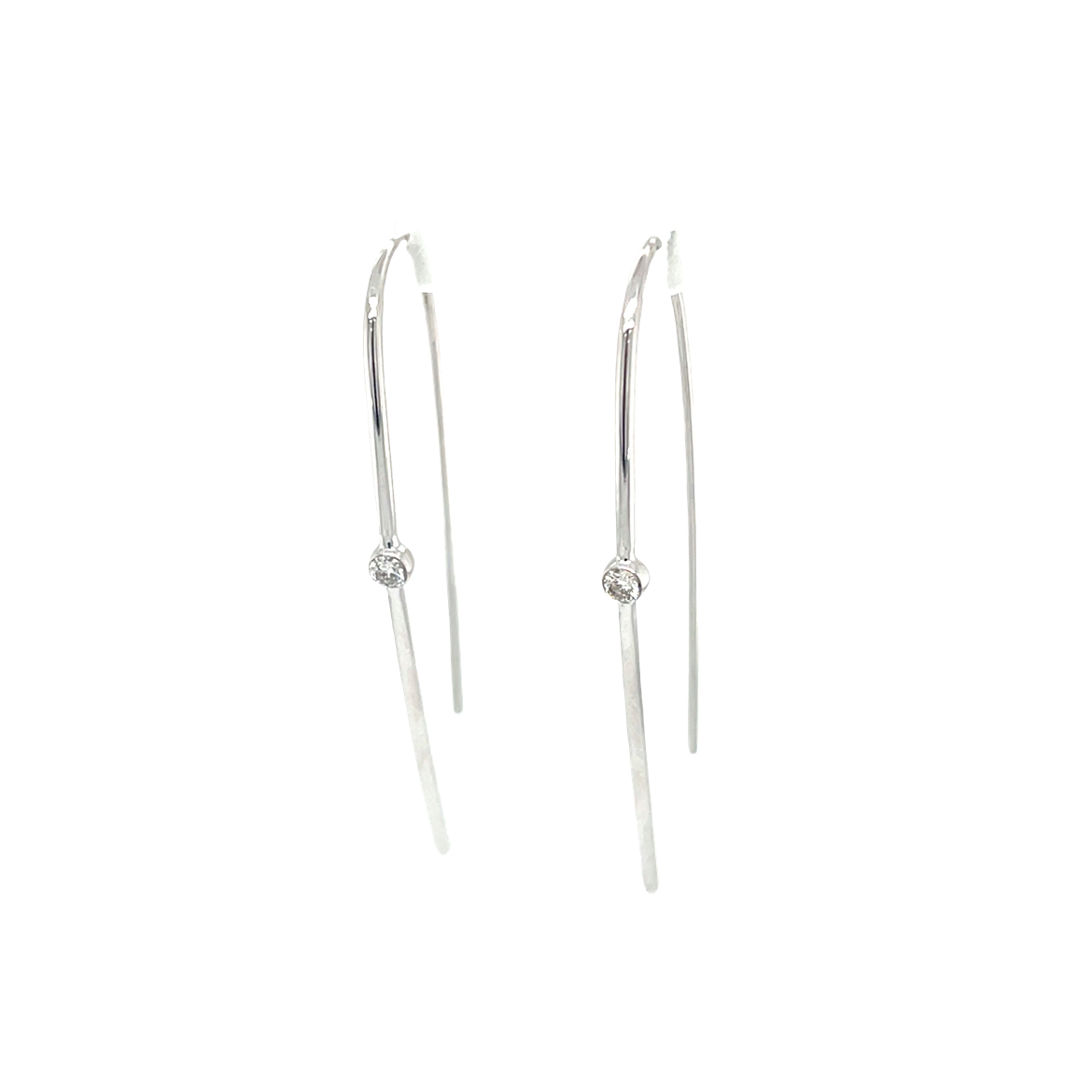 White Gold Drop Earrings with Diamonds