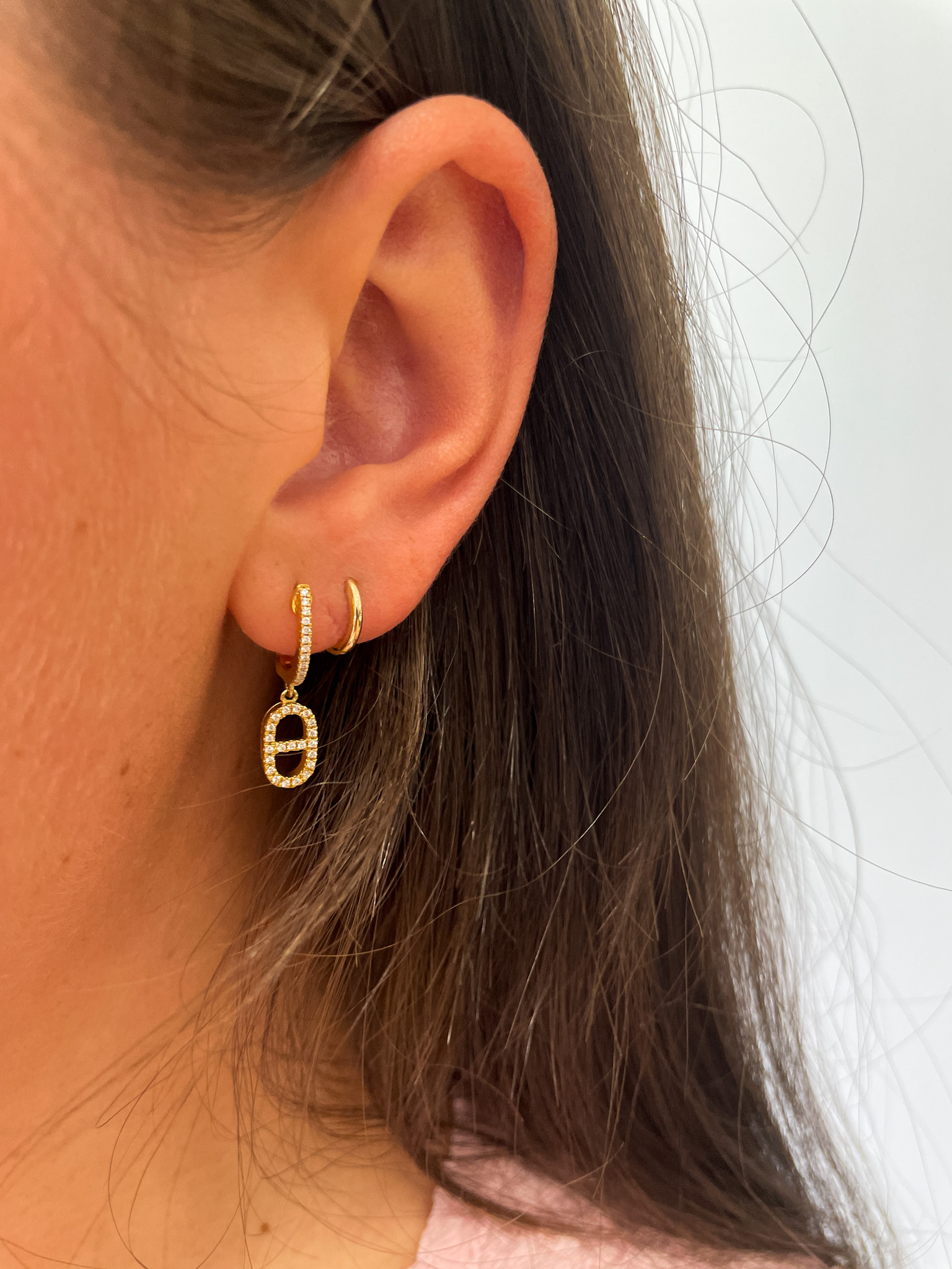 Yellow Gold Diamond Earrings
