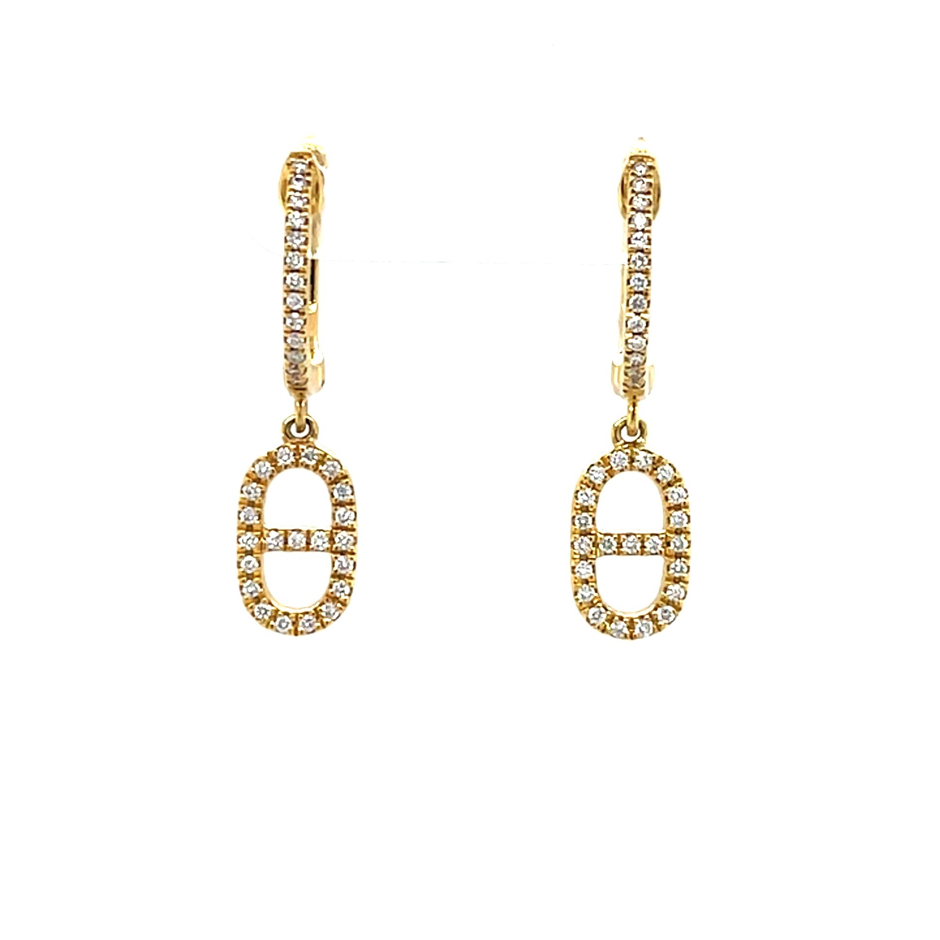 Yellow Gold Diamond Earrings