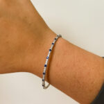 White Gold Sapphire & Diamond Flex Bangle