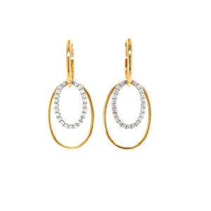 White & Yellow Gold Diamond Drop Earrings