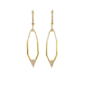 Yellow Gold Diamond Drop Earrings