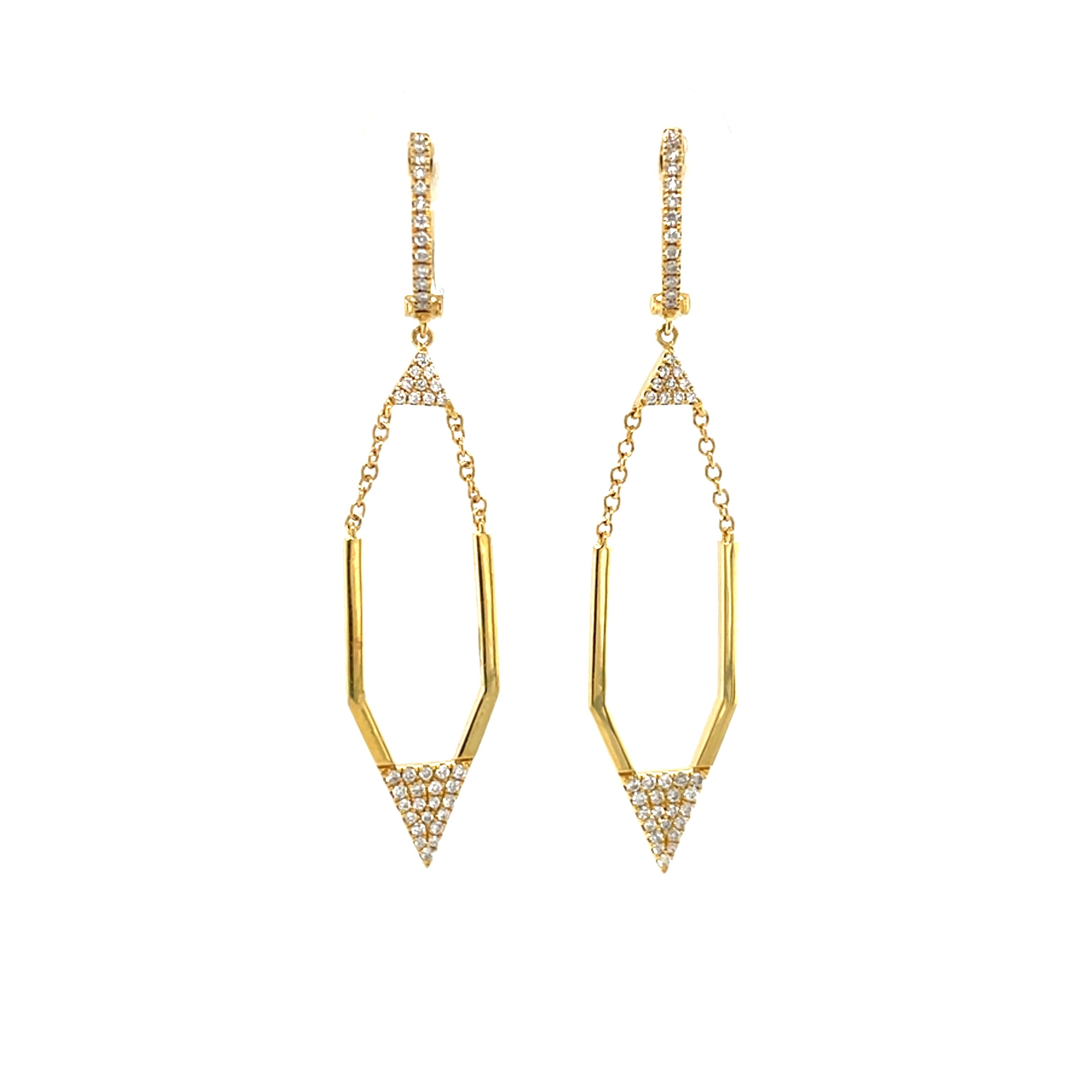 Yellow Gold Diamond Drop Earrings