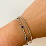 White Gold Sapphire & Diamond Tennis Bracelet