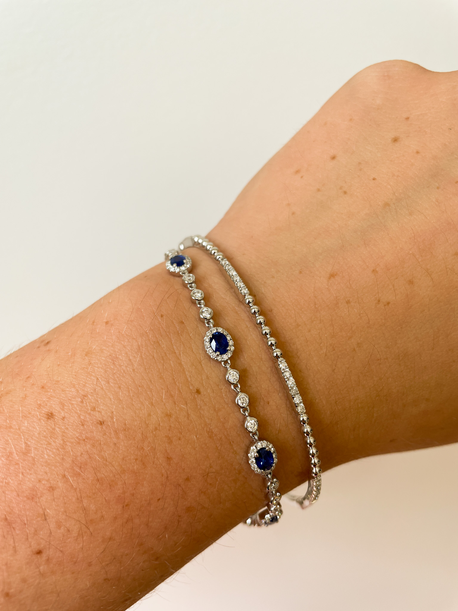 White Gold Sapphire & Diamond Tennis Bracelet