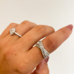 White Gold Crisscross Diamond Band