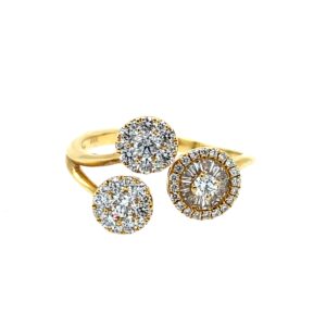 Yellow Gold Diamond Bypass Ring