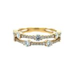 Yellow Gold Double Band with Diamonds