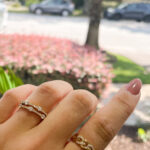 Yellow Gold Double Band with Diamonds