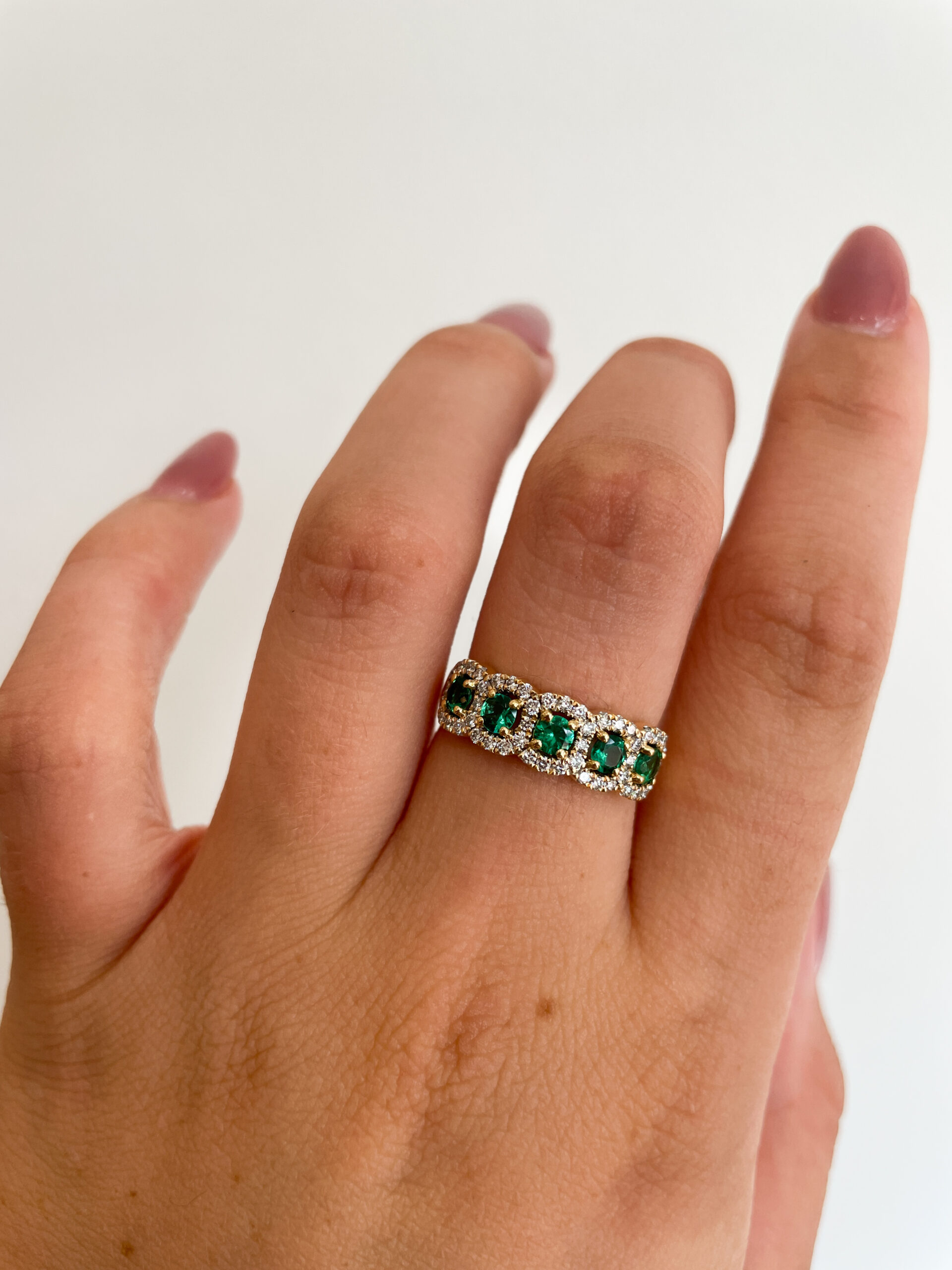 Yellow Gold Emerald and Diamond Ring