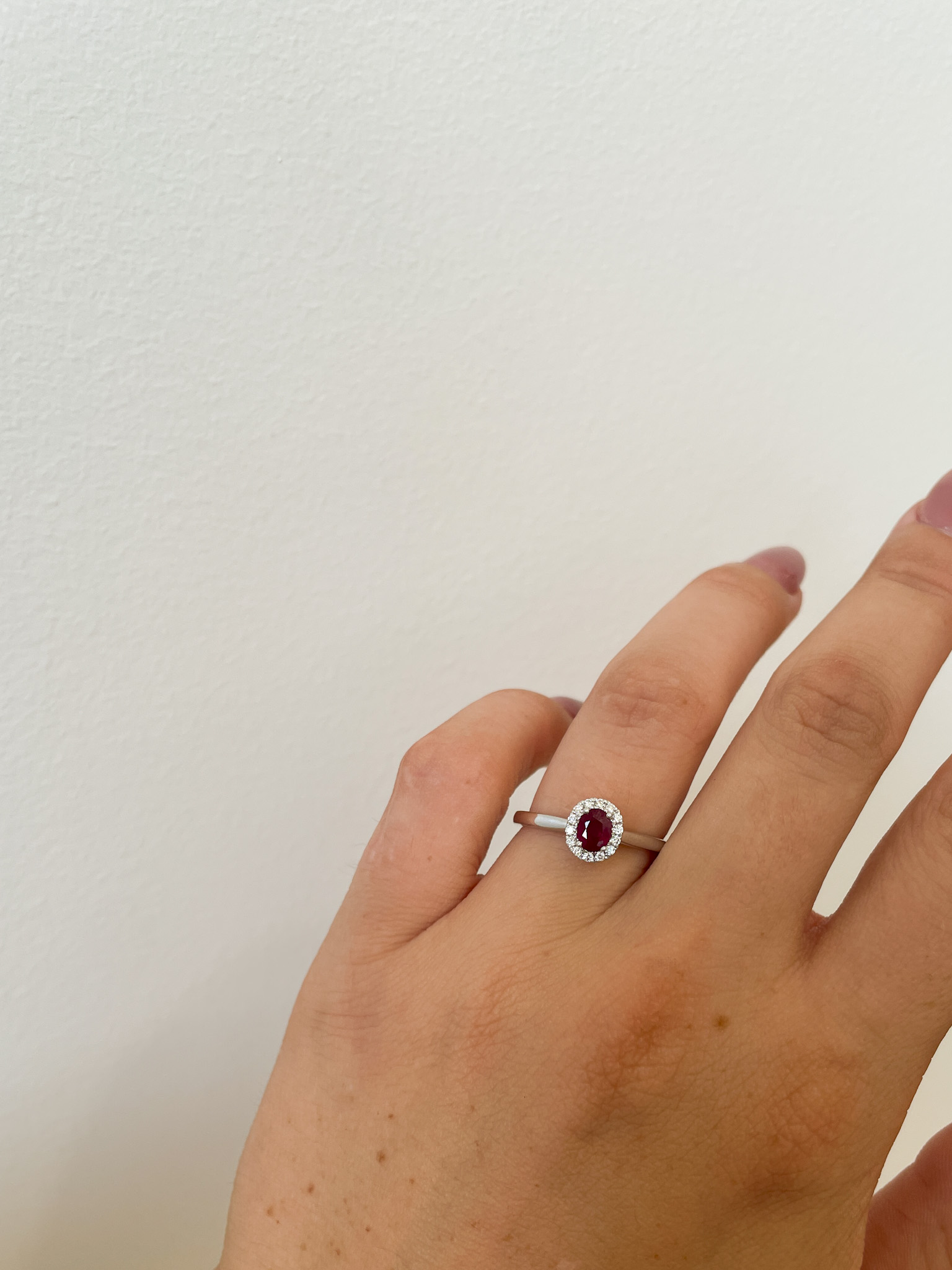White Gold Ruby & Diamond Ring