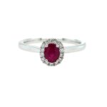 White Gold Ruby & Diamond Ring