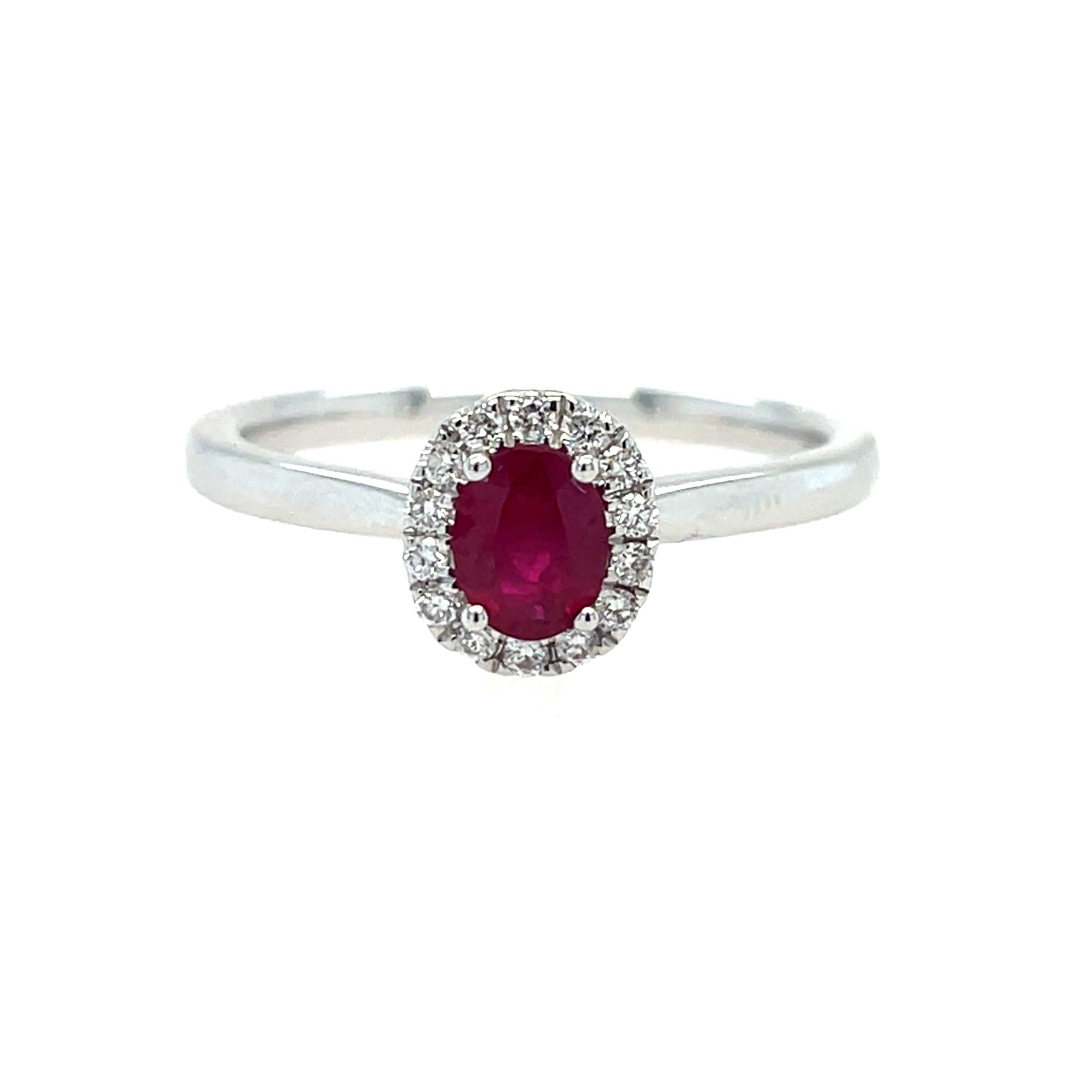 White Gold Ruby & Diamond Ring
