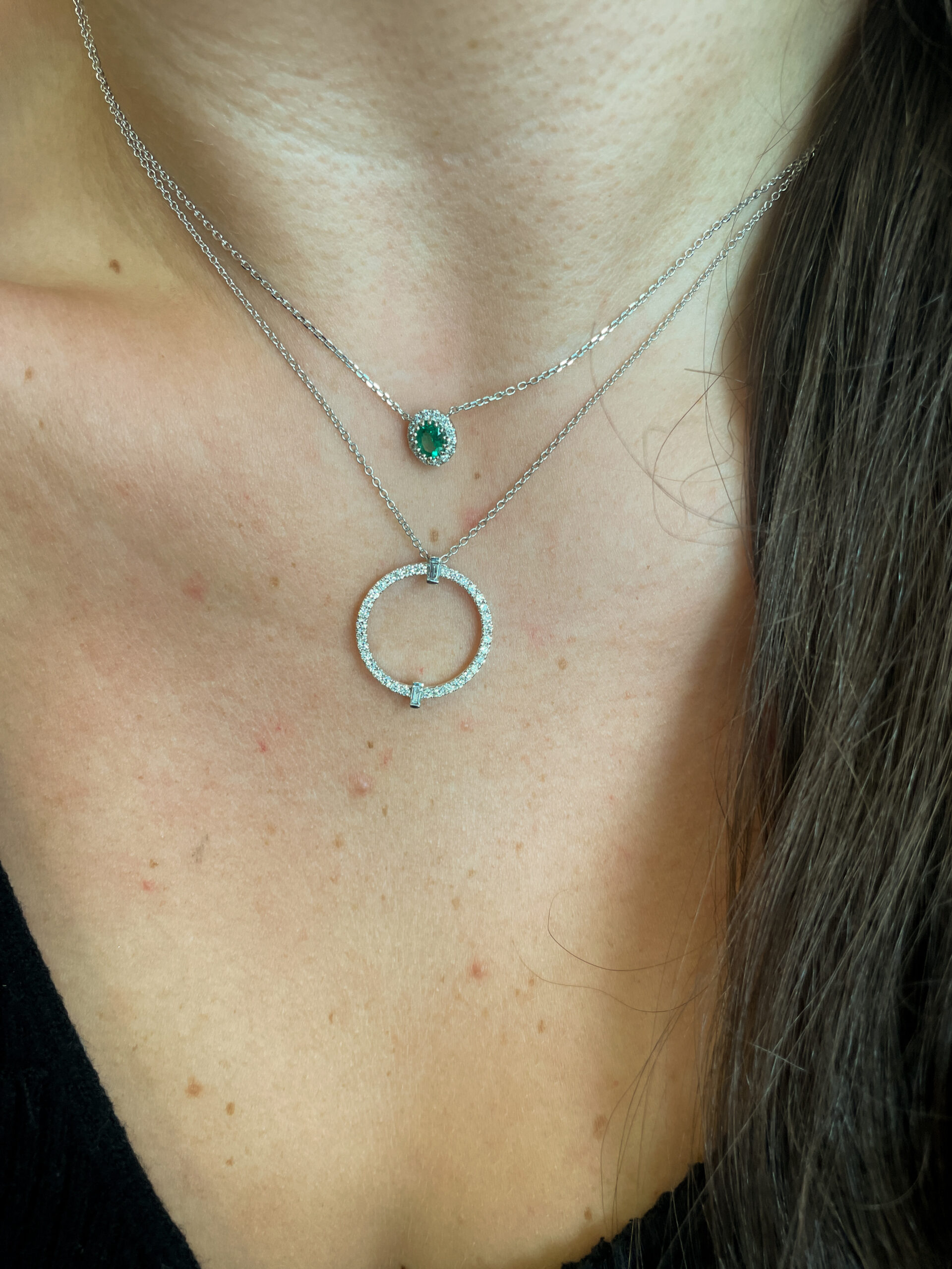 White Gold Diamond Circle Necklace