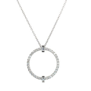 White Gold Diamond Circle Necklace