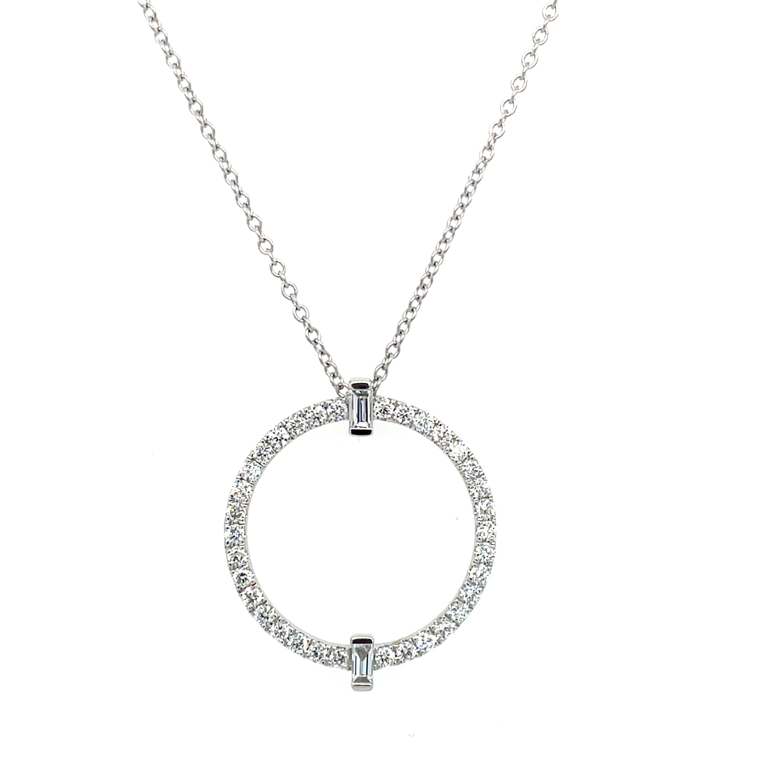 White Gold Diamond Circle Necklace