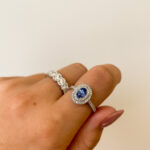 White Gold Sapphire Ring with Diamonds