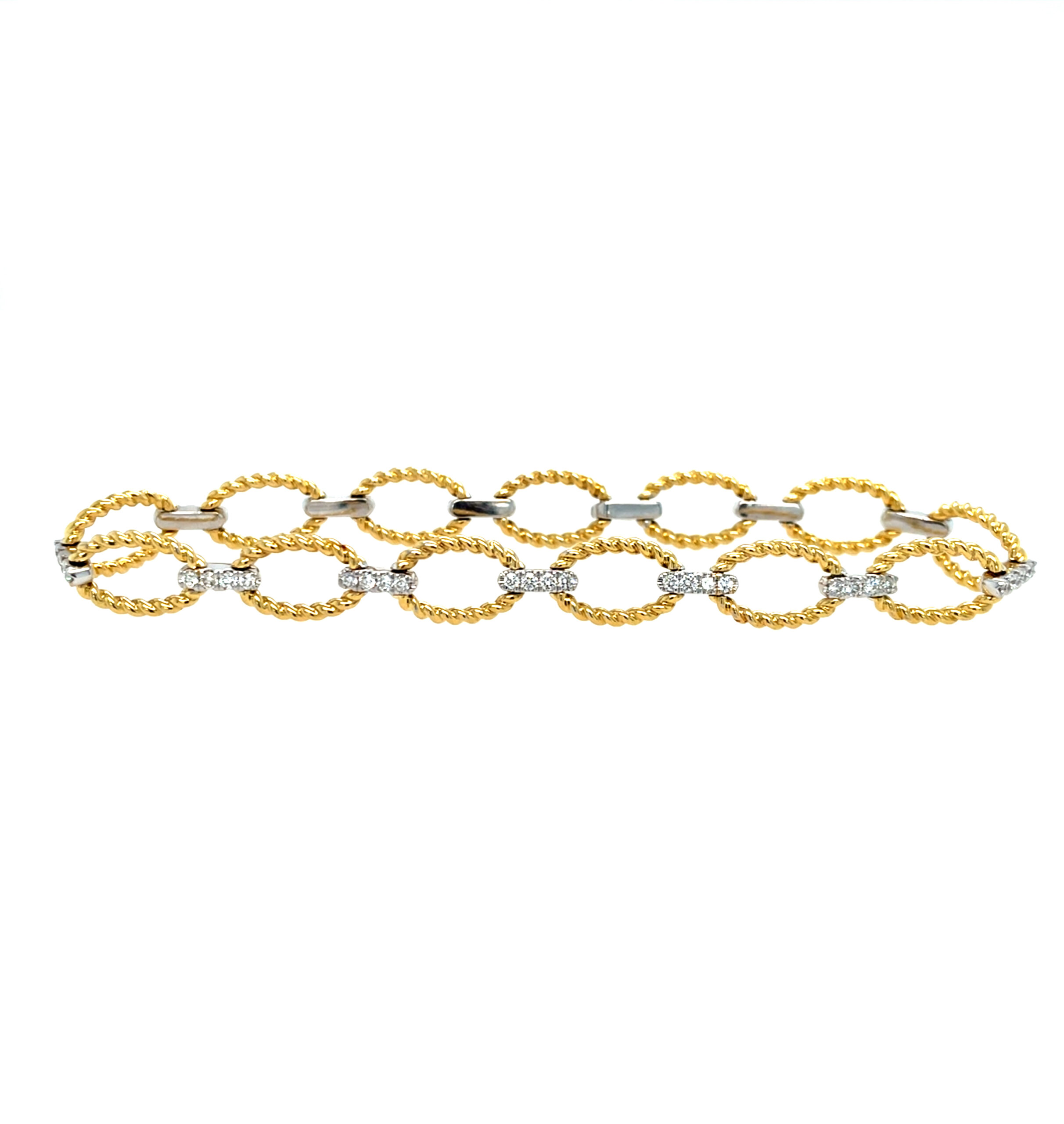 White & Yellow Gold Bracelet with Diamonds