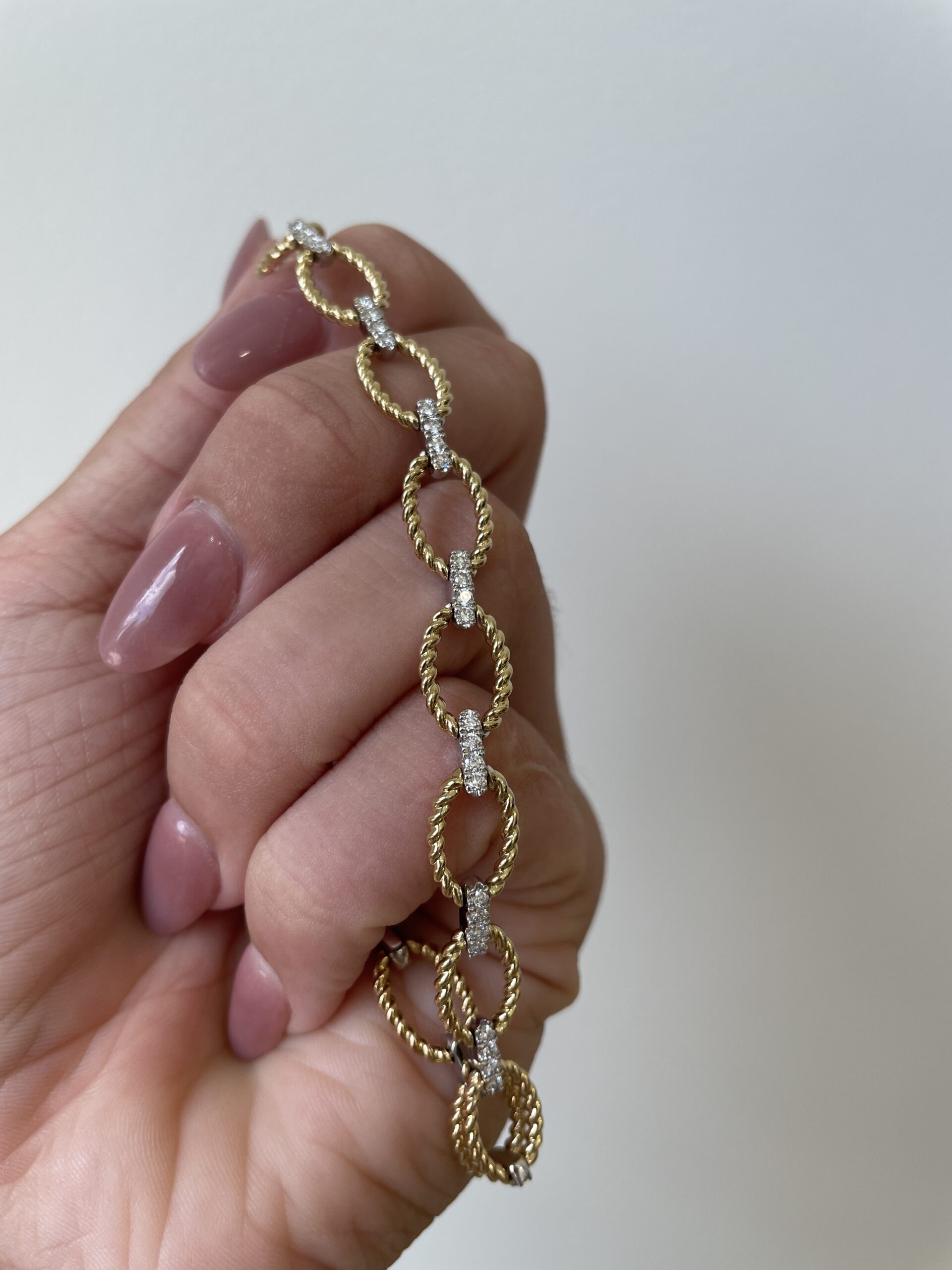 White & Yellow Gold Bracelet with Diamonds