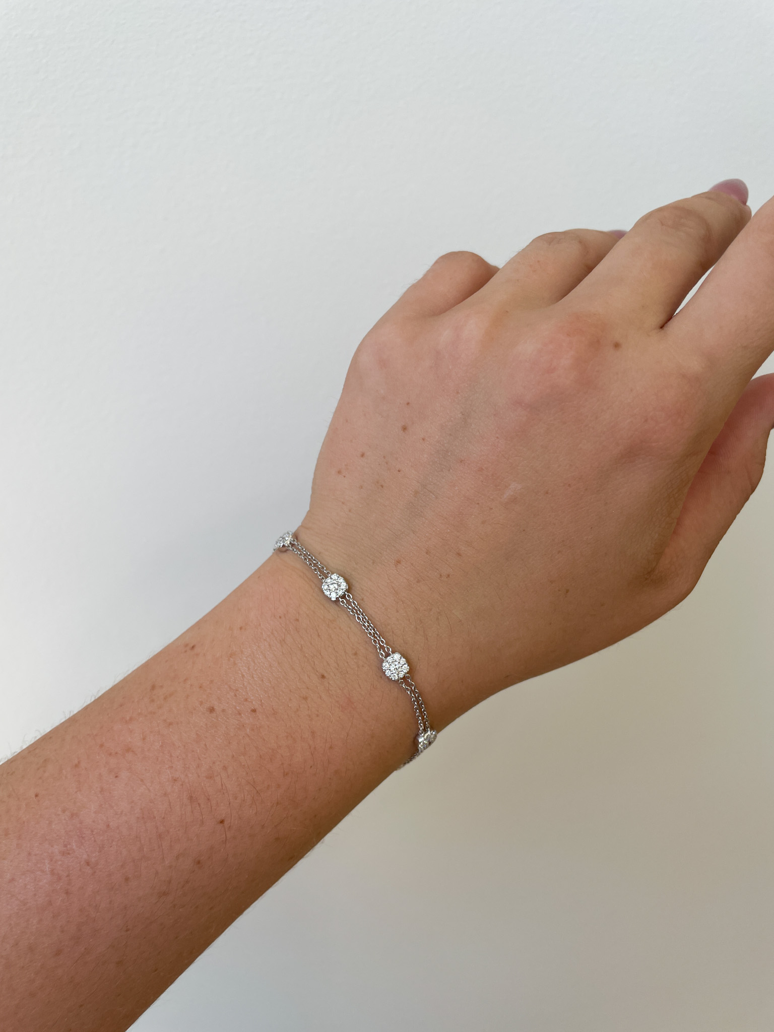 White Gold Diamond Station Bracelet